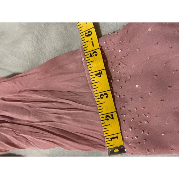 Sunny Taylor Womens Pink Long-Sleeve Blouse W/ Beaded & Lace Accents - Picture 4 of 12